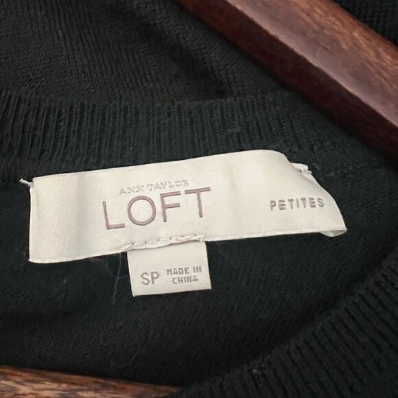 Loft Wool Blend Button Back Crewneck Sweater - Picture 4 of 4